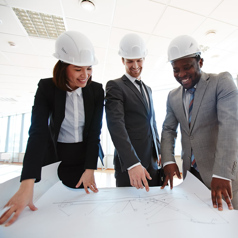 Engineers and quality control experts at a Port Harcourt construction site ensuring quality construction services and affordable engineering excellence by Temamost Nigeria Ltd.