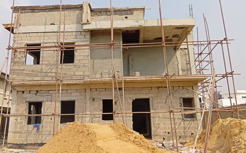 Detached residential construction project by Temamost Nigeria Ltd showcasing expert residential building contractors in Port Harcourt.
